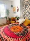 One Off Sunset Batik Celestial Twin Tapestry Bedspread