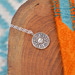 Sterling Silver Sun Face Necklace